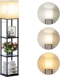 Sunmory Floor Lamp With Shelves, Modern Square Standing 3 Color Temper. Fixed Price $64.84.