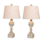 Fangio Lighting Distressed Column Resin Table Lamps Antique White - 2 Pack. Fixed Price $55.88.