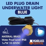 Led Plug Drain Underwater Light Blue Brass IP68 7W 10-30VDC. Fixed Price $98.59.