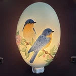 Ibis And Orchid Design Bluebird Couple Bonded Marble Night Light New In Box. Fixed Price $30.00.