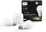 Philips Hue Starter Kit W/ Wifi Bridge + 2X White Bulbs (A19) & Cables (new). Fixed Price $35.99.