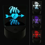 Mr And Heart Arrow Wedding 3D Illusion Led Night Light Sign Lamp. Fixed Price $19.99.