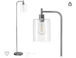 Addlon Led Floor Lamp, W Hanging Glass Shade And Bulb Bedroom Living Rm. Fixed Price $24.99.