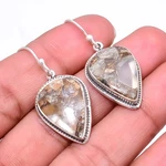 Copper Aquamarine -brazil 925 Sterling Silver Earring 1.56" E2, Christmas Gift. Fixed Price $15.80.
