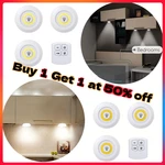 3X Led Wireless Puck Lamps Closet Under Cabinet Lighting With Remote Control. Fixed Price $8.77.