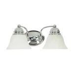 Nuvo 60-337 Indoor Empire Vanity 2-LIGHT 15IN Alabaster Glass Bell Shades Chrome. Fixed Price $69.99.