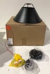 Golden Lighting 3306-L-BLK-BLK Orwell 1-LIGHT Matte Black Standard Pendant. Fixed Price $49.90.