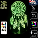 Dream Catcher Mandala 3D Led Battery Usb Night Light 7 Colour Changing Room Lamp. Fixed Price $25.14.