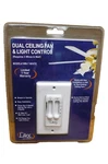 Litex Dual Ceiling Fan & Light Control W/ Dimmer, Model WM-7, White, New Sealed. Fixed Price $24.99.