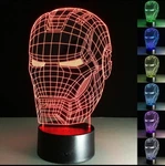 3D Led Illusion Ironman Helmet Usb 7 Color Table Night Light Lamp Bedroom Gift. Fixed Price $15.88.
