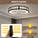 22" Invisible Ceiling Fan With Light Remote Led Semi Flush Mount Chandelier. Fixed Price $92.87.
