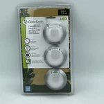 Good Earth Lighting 3 Pack, Plug-in Led Linkable And Dimmable Puck Lights New. Fixed Price $19.95.