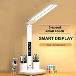 Led Desk Usb Dimmable Touch Foldable Table Read Lamp Calendar Temperature Clock. Fixed Price $23.89.