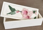 Rare Vintage Ibis Orchid Design Hummingbird &?flower Jewlary/trinket Box Clean. Fixed Price $22.00.