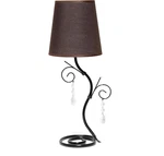 Elegant Scroll Metal Table Lamp With Crystals And Fabric Shade, Brown. Fixed Price $35.97.