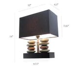 Elegant Designs LT1036-BLK Rectangular Dual Stacked Stone Ceramic Table Lamp. Fixed Price $29.71.