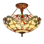 Cooper Tiffany-style 2 Light Victorian Semi-flush Ceiling Fixture 16" Shade. Fixed Price $164.89.