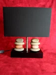 Elegant Designs Table Lamp Dual Stacked Stones Rectangular 14" #LT1036-BLK. Fixed Price $35.00.