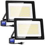 200W Led Outdoor Flood Plug In, 24000LM 5000K Daylight White Security L.... Fixed Price $76.10.