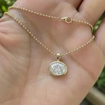 East West Women 5.00CT Oval Bezel Diamond Pendant Necklace 14K Yellow Gold Over. Fixed Price $142.49.