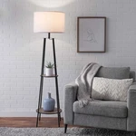 Mainstays Etagere 62" Matte Black Mid-century Style Floor Lamp, With Wood. Fixed Price $67.81.