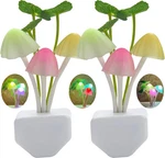 2 Pack Sensor Led Night Lights, Color Changing Plug-in Mushroom Dream Bed La. Fixed Price $15.65.