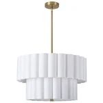 Dainolite Pacifica Light Tiered Pendant, Brass/white/white PCA-224P-AGB-WH. Fixed Price $430.00.