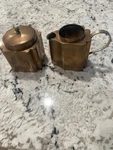 Antique Joseph Heinrichs Bronze Over Sterling Silver Cream And Sugar Set. Fixed Price $125.00.