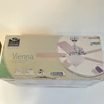 Turn Of The Century Vienna 42" Satin Nickel Ceiling Fan, 5-BLADE, With Light. Fixed Price $99.99.