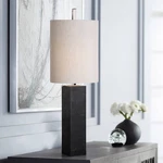 Uttermost Delaney 32 1/4" High Black Marble Square Column Table Lamp. Fixed Price $369.60.