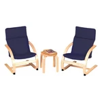 Guidecraft Kiddie Rocker Blue Cushioned Chair Set With Small Table For Kids New. Fixed Price $220.00.