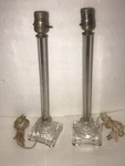 Vintage Clear Glass Lamps 2 Pair Table Art Deco Hollywood Regency Elegant. Fixed Price $99.99.