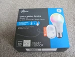 Ge Cync Smart Color Soft White Light Bulb + Wire-free Motion Sensor Bundle. Fixed Price $39.98.