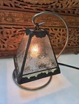 J Devlin Lamp Stained Glass Night Light Art Nouveau Small Side Table Embossed. Fixed Price $49.90.