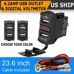 12V Dual Usb Charger Socket Led Voltage Voltmeter Rocker Switch Panel Car Boat. Fixed Price $11.95.