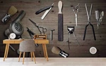 3D Barber Shop Tools Wallpaper Mural Self-adhesive Removeable 168. Fixed Price $90.57.