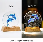 K9 Crystal Dolphin Night Light 10CM Glass Led Lamp Wood-grain Style Base Warm. Fixed Price $27.80.