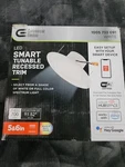 (1) Commercial Electric 5"&6" Smart Integrated Led Recessed Light Trim, Husbpace. Fixed Price $14.25.