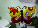 Cypress 5" Butterfly Night Light Gold Red Stained Glass Accent Lamp Best Gift!!. Fixed Price $15.99.