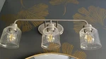 Nib Maxim 3-E26 MEDIUM-60W Brushed Nickel Light Fixture Seeded Glass. Fixed Price $75.00.