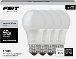 Feit Electric A19 Led Light Bulb, 4 Count (pack Of 1), 3500K Neutral White. Fixed Price $32.99.