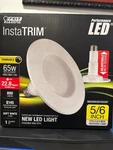 Feit Electric - Instatrim Adjustable Dimmable Recessed Light 65WATT 5/6". Fixed Price $22.95.