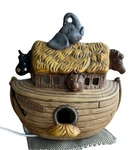 Ceramic Baby Lamp Noahs Ark Night Light Hand Painted Table 7" Nursery. Fixed Price $24.00.