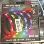Monster Rgb+ic Flow Light Strip 50FT Wi Fi App/voice Control. Fixed Price $15.00.