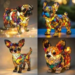 Stained Resin Dog Led Table Lamp, Usb Warm Glow Night Light For Lovers Bedroom. Fixed Price $12.59.