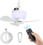 Camping Fan With Light & Remote, Portable Ceiling Wireless Rechargeable Tent. Fixed Price $41.91.
