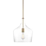 Kira Home Lucy 16" Modern Pendant Light + Clear Glass Vase Shade, Adjustable Han. Fixed Price $108.00.