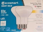 Ecosmart 65-WATT BR30 Led Bulbs 2 Pk -650 Lumens Customizable New In Box. Fixed Price $9.99.