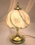 Vintage Floral Glass 3 Way Touch Lamp Polished Brass Base Tiffany Style 14IN. Fixed Price $64.99.