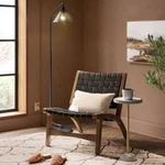 Threshold Smoked Glass Floor Lamp Foot Switch Cone Shade Black. Fixed Price $45.99.